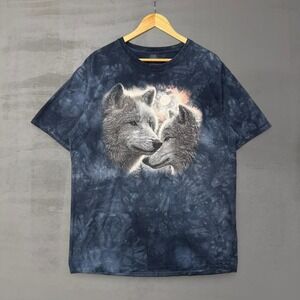 Vintage The Mountain Wolf Pack Tye Die 90s Animal Tee Shirt XL‎